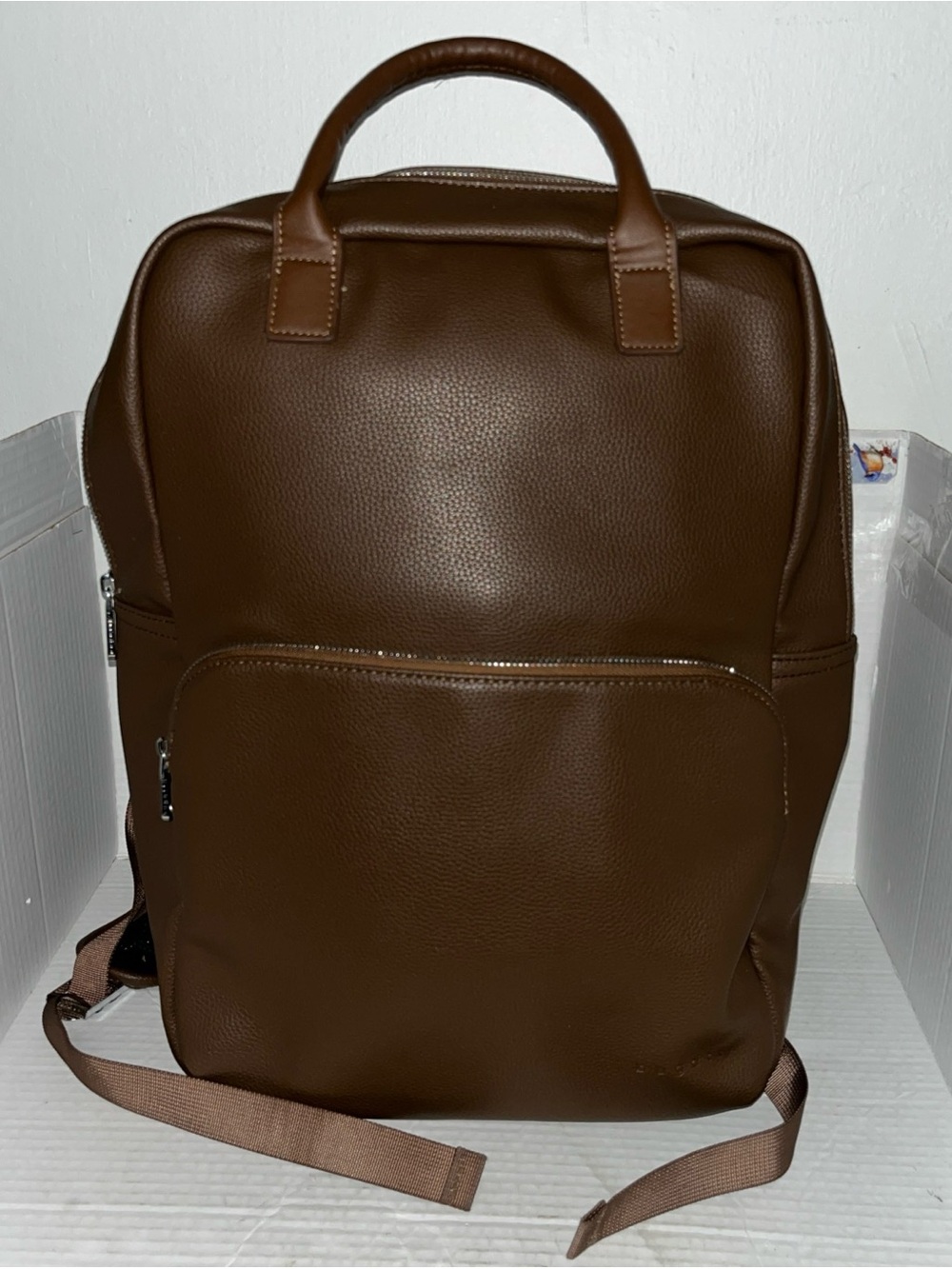 Bugatti Brown Vegan Leather Laptop Backpack BKP466BU Work School Bag
16x11x6 in